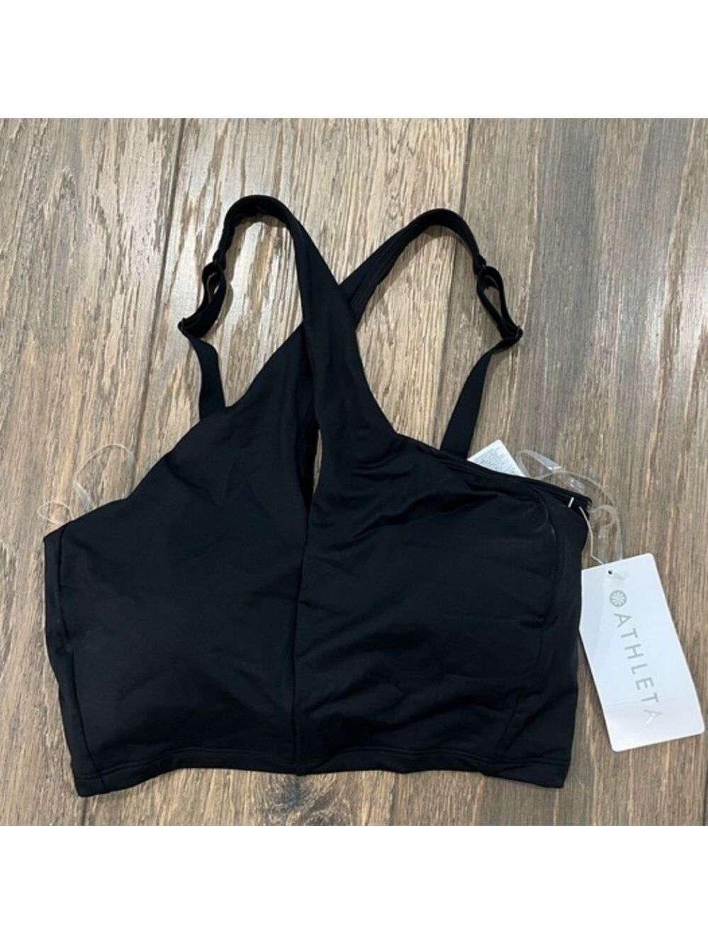 Athleta Crossed Bikini Top in Black NWT A-C - Picture 4 of 8